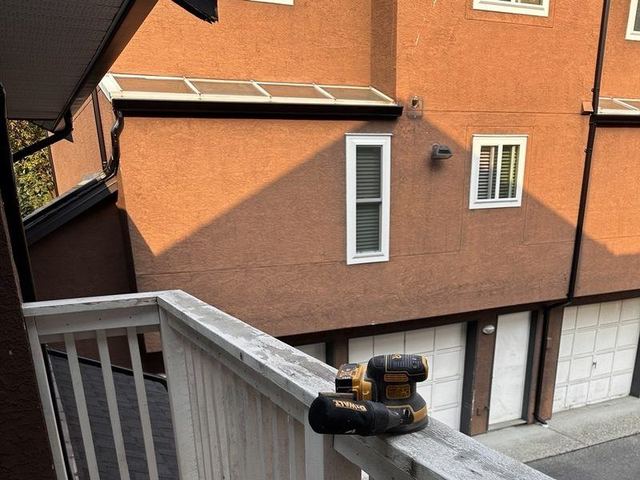Deck railing before painting