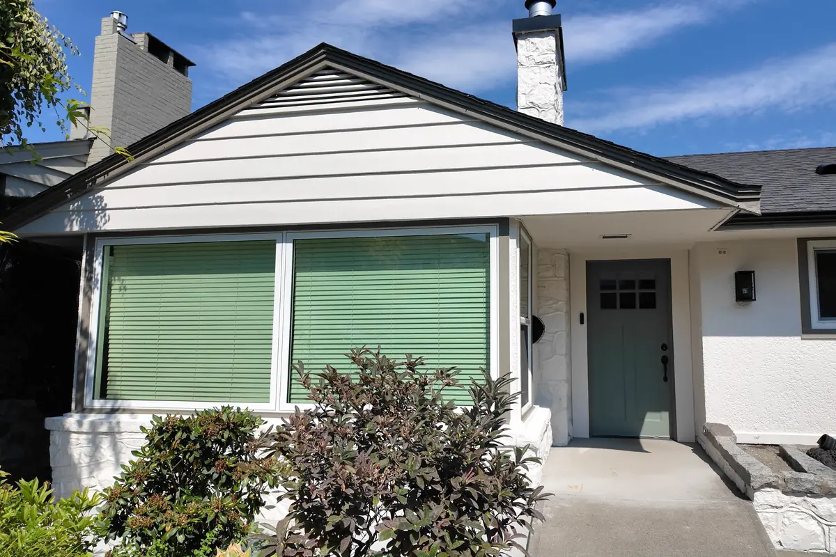 Freshly repainted residential building exterior